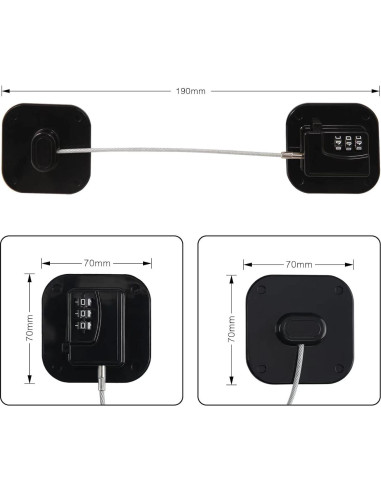 Cerradura de Refrigerador con Código YX1AQS-006 Negra 1PCS
