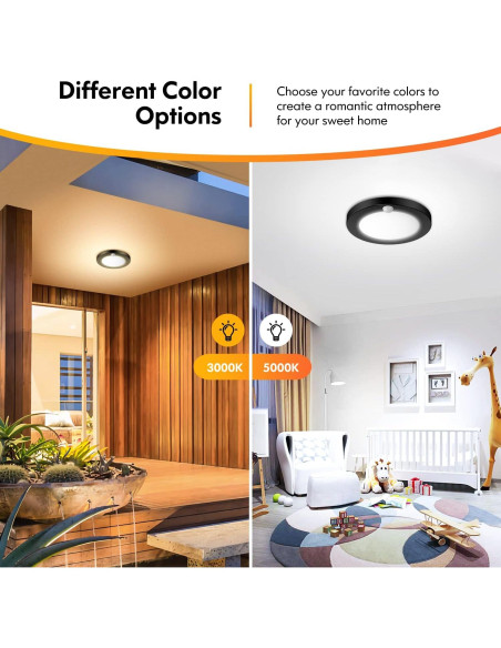 Luz de Techo LED Brightever con Sensor de Movimiento 19.05cm Luz de Techo LED Brightever con Sensor de Movimiento 19.05cm