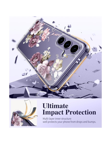 Funda Floral GVIEWIN para Samsung Galaxy S24 6.2" con Protector Funda Floral GVIEWIN para Samsung Galaxy S24 6.2" con Protector