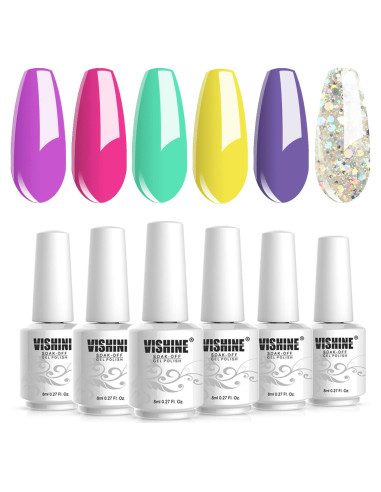Set de Esmalte de Uñas en Gel Vishine 6 Colores 8ml