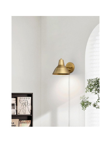 Aplique de pared Yosoan regulable en bronce, luz moderna 23.5 cm