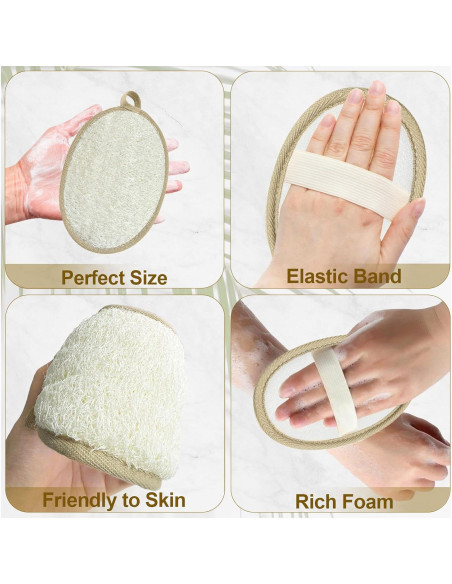 Esponja Exfoliante de Lufa Natural CrazyTerra - Paquete de 2 Esponja Exfoliante de Lufa Natural CrazyTerra - Paquete de 2