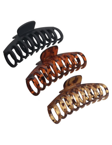 Clips Jumbo Antideslizantes OWIIZI para Cabello Grueso - 3 Piezas