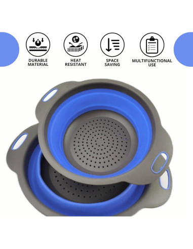 Colador Plegable de Silicona YARRD Azul 24.6x19.8 cm
