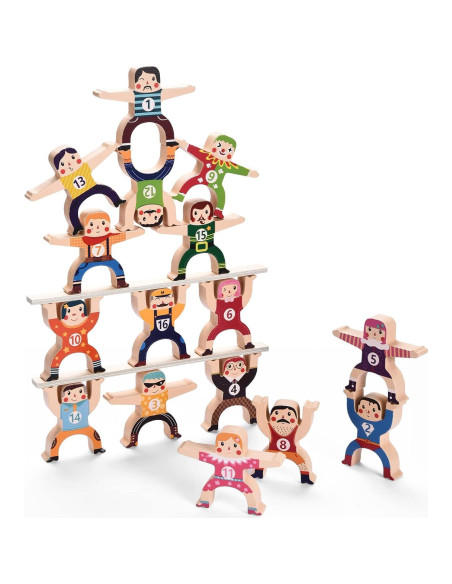 Juguete Apilable de Madera Circo HÉRCULES 16 Piezas Juguete Apilable de Madera Circo HÉRCULES 16 Piezas