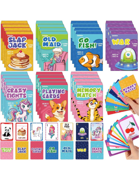 Juegos de Cartas para Niños Zubebe 7 en 1 Clásico Educativo Juegos de Cartas para Niños Zubebe 7 en 1 Clásico Educativo