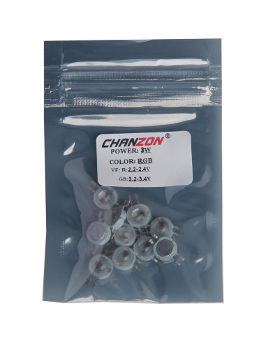Chip LED RGB 3W Chanzon 10pcs 600mA 50-90LM SMD COB