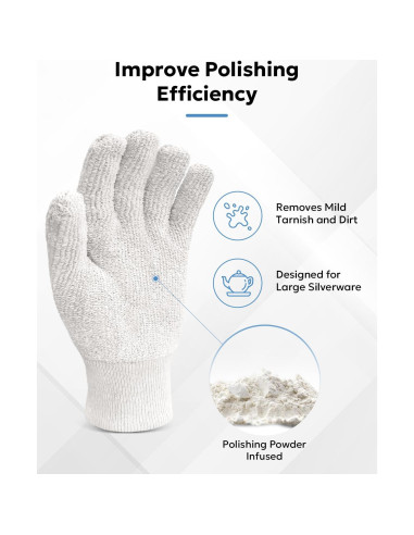 Guantes de Pulido de Plata Evridwear - 2 Pares S/M