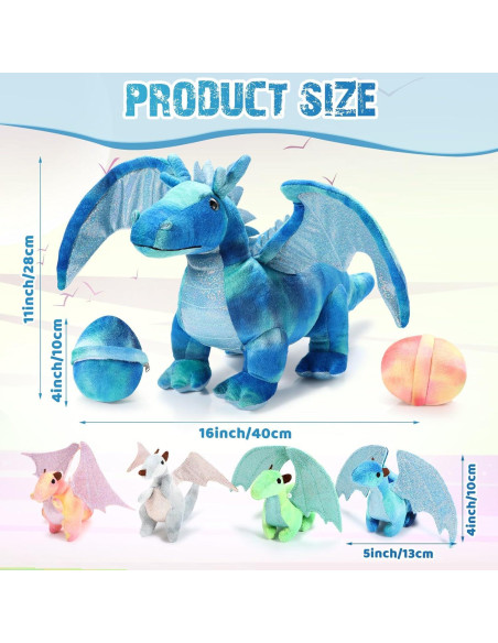 Conjunto de Juguetes de Dragón Deekin 7 Pcs 40 cm Peluche Conjunto de Juguetes de Dragón Deekin 7 Pcs 40 cm Peluche