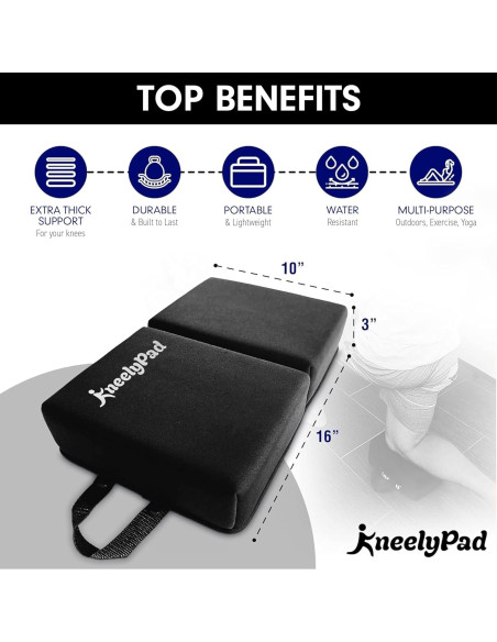 KneelyPad Almohadilla para Arrodillarse Espuma Viscoelástica 25x20cm KneelyPad Almohadilla para Arrodillarse Espuma Viscoelástica 25x20cm