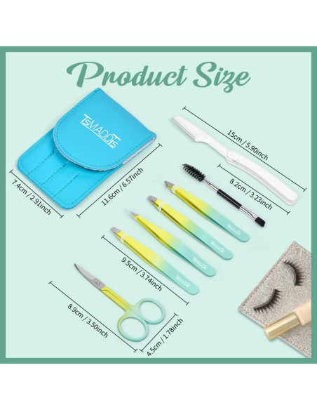 Juego de Pinzas TsMADDTs 7 Piezas para Cejas y Vello Facial Juego de Pinzas TsMADDTs 7 Piezas para Cejas y Vello Facial