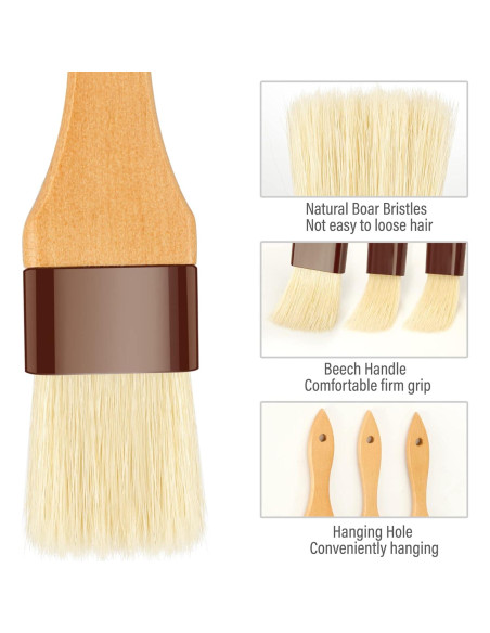 Brocha de Basting NXRACSH de Madera de Haya y Cerda de Jabalí Brocha de Basting NXRACSH de Madera de Haya y Cerda de Jabalí