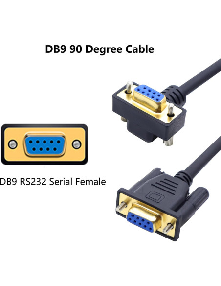 Cable DB9 RS232 50cm Hembra a Hembra 90 Grados LANMINGLEL Cable DB9 RS232 50cm Hembra a Hembra 90 Grados LANMINGLEL