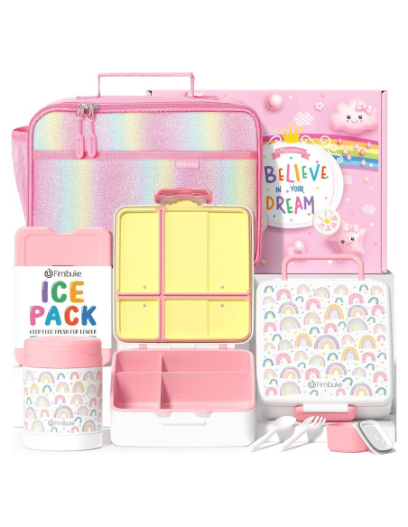 Caja de Almuerzo Bento Fimibuke 7 Piezas Aislada Niños Caja de Almuerzo Bento Fimibuke 7 Piezas Aislada Niños