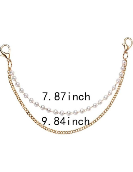 Cadenas de Encanto para Zapatos Sisadodo - 4 Piezas Perla Dorada Cadenas de Encanto para Zapatos Sisadodo - 4 Piezas Perla Dorada