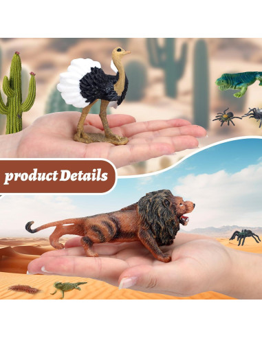 Juego de 25 Figuras de Animales del Desierto Jexine