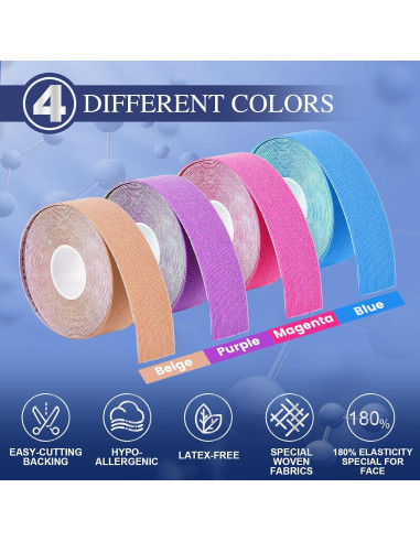 Cinta Facial Antienvejecimiento TEAWOO - 4 Colores, 100% Impermeable