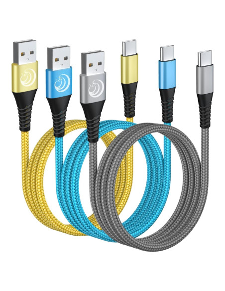 Cable USB C 3Pack 3M Aioneus Carga Rápida Multicolor Cable USB C 3Pack 3M Aioneus Carga Rápida Multicolor