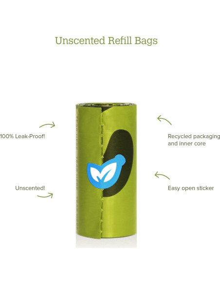 Dispensador de bolsas para excremento de perro Earth Rated con 15 bolsas Dispensador de bolsas para excremento de perro Earth Rated con 15 bolsas