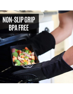 Juego de 4 Manoplas y Trivets de Silicona HOMWE Azul 2