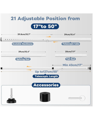 Barra de Seguridad Ajustable Abiglifty 43-127 cm Blanca