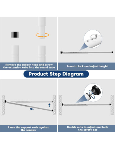 Barra de Seguridad Ajustable Abiglifty 43-127 cm Blanca
