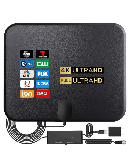Antena de TV Interior U MUST HAVE 4K 1080p Amplificada 18FT Antena de TV Interior U MUST HAVE 4K 1080p Amplificada 18FT