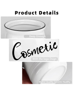 Organizador de Almacenamiento Cosmético ONTUBE Cerámica Blanca 2