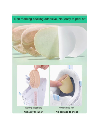 Protectores de talón SPservice 4 pares beige antideslizantes