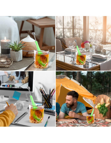 Infusores de Té VEIREN 3 Piezas Mango Largo Verde