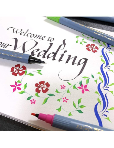 Kuretake ZIG Set de 24 Marcadores Caligrafía Doble Punta 2-3.5mm