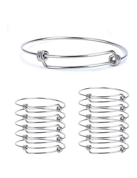 Pulsera Ajustable de Alambre Serdokntbig 6.6 cm - 20 Piezas DIY Pulsera Ajustable de Alambre Serdokntbig 6.6 cm - 20 Piezas DIY