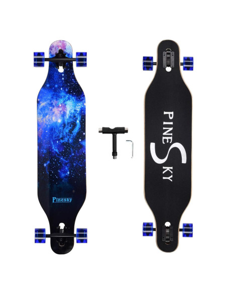 Longboard Completo PINESKY 41" Arce Natural 8 Capas Azul Longboard Completo PINESKY 41" Arce Natural 8 Capas Azul