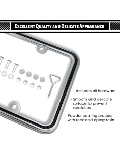 Marco de Placa de Licencia Metal Hanwell CHR-Negro 32x16cm 2