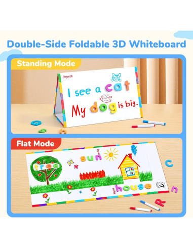 Kit de Letras Magnéticas JoyCat 248 Piezas con Pizarra 3D