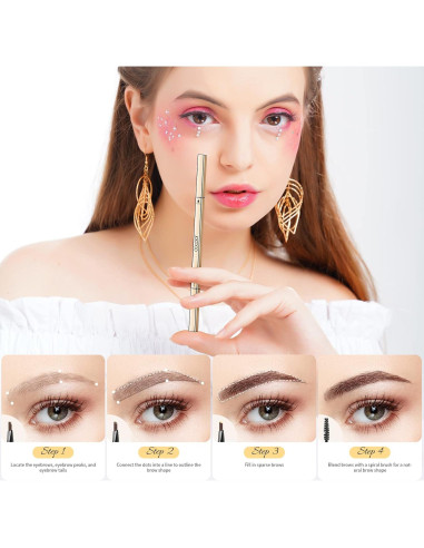 Lápiz Micro para Cejas Docolor 2 Piezas - Definidor a Prueba de Agua