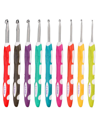 Kit de Ganchillos RUIDI 9 Piezas 2.0-6.0mm Multicolor