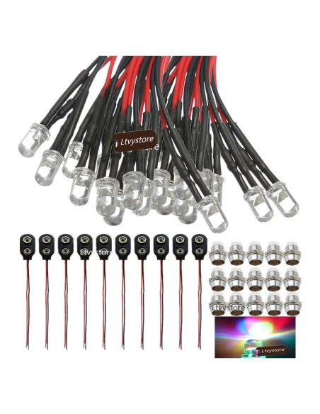 30 Piezas LED 5MM 12V Multicolor Pre Cableadas Ltvystore 30 Piezas LED 5MM 12V Multicolor Pre Cableadas Ltvystore