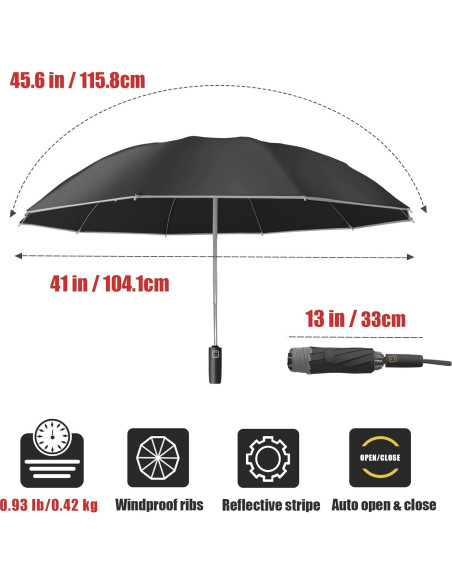 Paraguas de viaje FOGKEY automático compacto impermeable 116 cm Paraguas de viaje FOGKEY automático compacto impermeable 116 cm