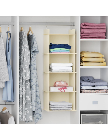 Organizador Colgante de Closet YOUDENOVA 4 Niveles Beige Organizador Colgante de Closet YOUDENOVA 4 Niveles Beige