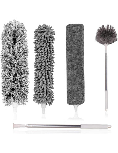 Kit de Plumeros Tiumso 5 en 1 Extensible 254 cm Microfibra