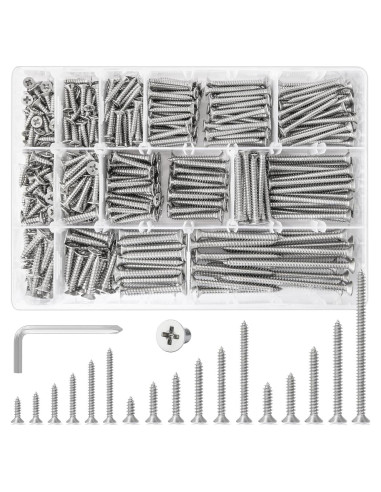 Kit de Tornillos Autoperforantes K Kwokker 540 Pcs Acero Inoxidable