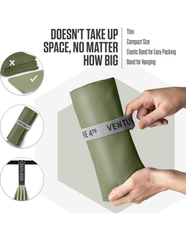 Toalla de Secado Rápido VENTURE 4TH Verde Militar 80x152cm