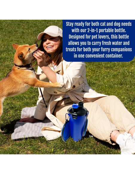 Botella de Agua para Perros Traveling Tots 2 en 1 Azul Botella de Agua para Perros Traveling Tots 2 en 1 Azul