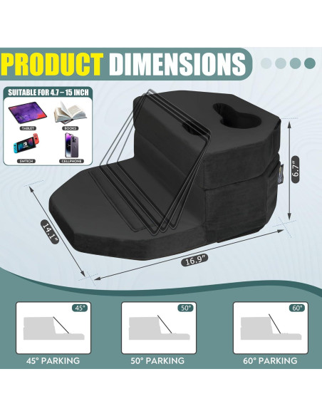 Soporte para Tazas y Tabletas TabCouchCaddy Negro - 7 Portavasos Soporte para Tazas y Tabletas TabCouchCaddy Negro - 7 Portavasos