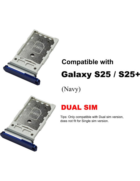 Bandeja Doble SIM para Galaxy S25/S25 Plus - 2 Pcs Azul Marino Bandeja Doble SIM para Galaxy S25/S25 Plus - 2 Pcs Azul Marino