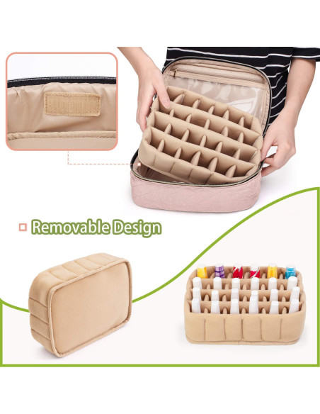Bolsa de Transporte para Esmalte de Uñas YARWO Rosa 24 Botellas Bolsa de Transporte para Esmalte de Uñas YARWO Rosa 24 Botellas