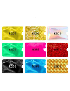 9 Fundas Bloqueadoras RFID Coloridas COMNICO para Tarjetas