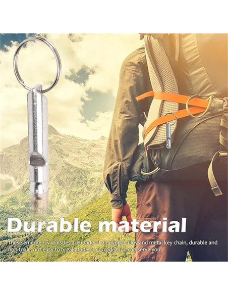 Juego de 3 Silbatos de Aluminio Much Hotter 120dB para Emergencias Juego de 3 Silbatos de Aluminio Much Hotter 120dB para Emergencias