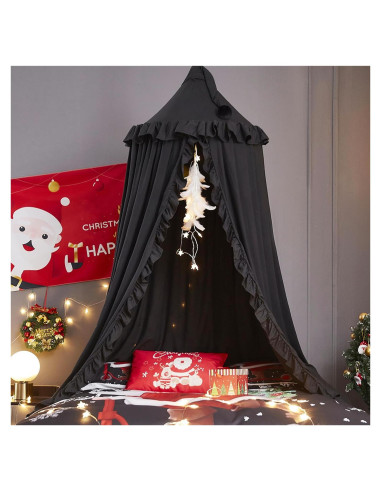 Dosel de Cama VETHIN Negro para Niñas - Castillo Soñador